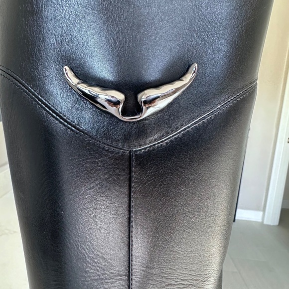 NIB | Zadig & Voltaire | Preiser | Black Leather Tall Boots - Picture 10 of 11
